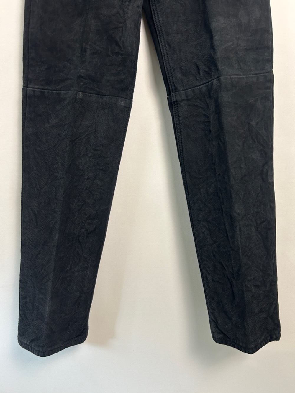 Vintage Skotts Black Suede Pants Jeans Washable High Rise Hipster Biker Size 28 - Picture 3 of 16